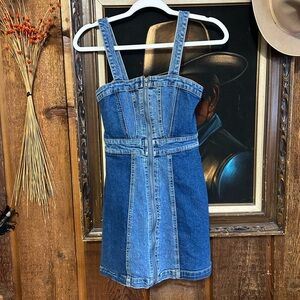 Wild Fable Blue Denim Front Zip Mini Dress XXS like new